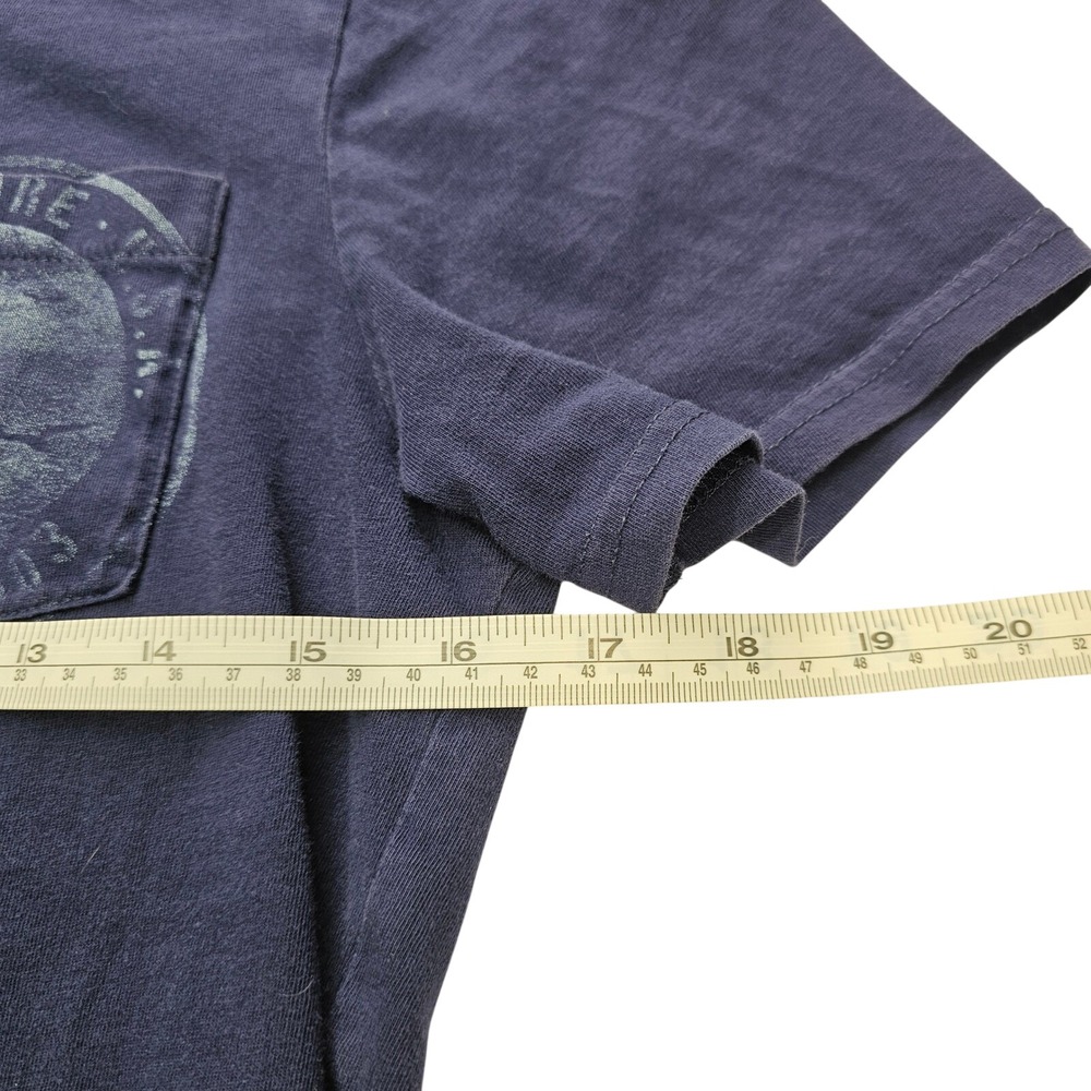 Express Mens T-Shirt Navy Blue North Shore Graphic Pocket Tee XS Cotton - Picture 7 of 8